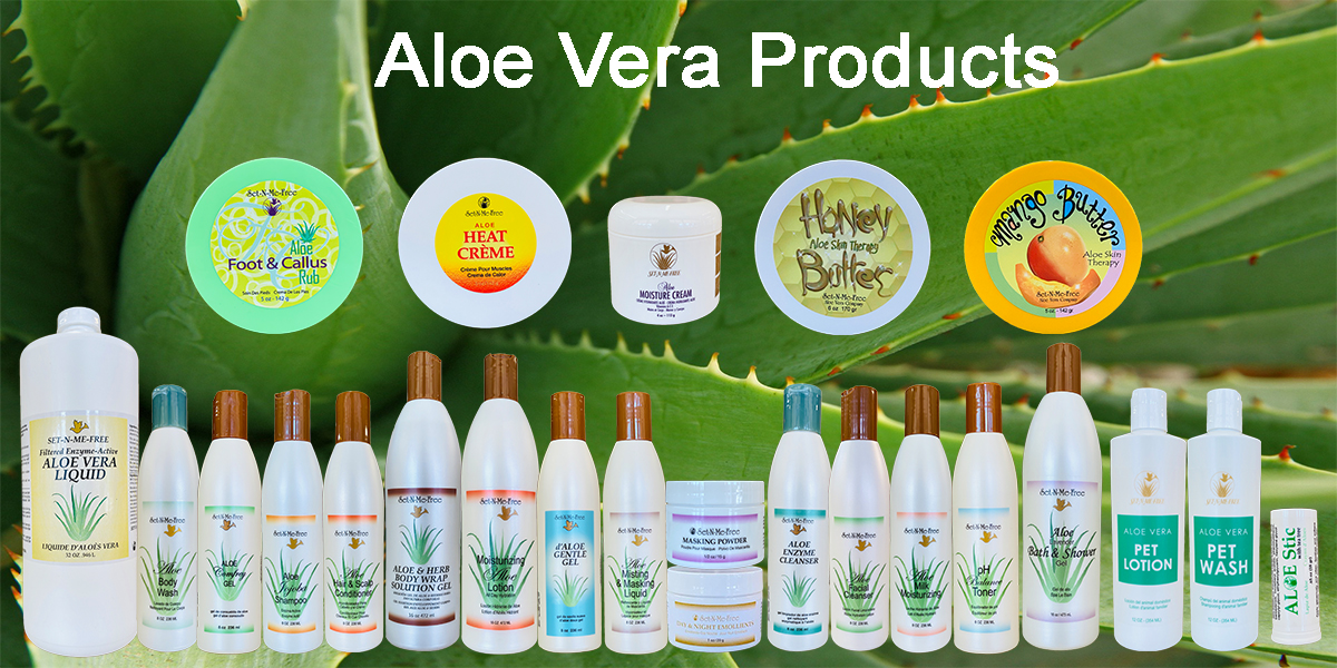 Organic aloe vera products arrangement